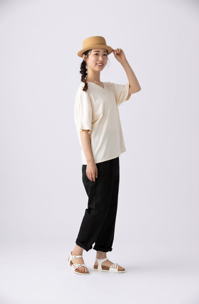 (C-185) V-neck dolman s/s tee